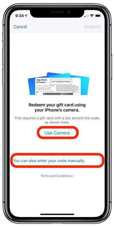 You can also enter your code manually